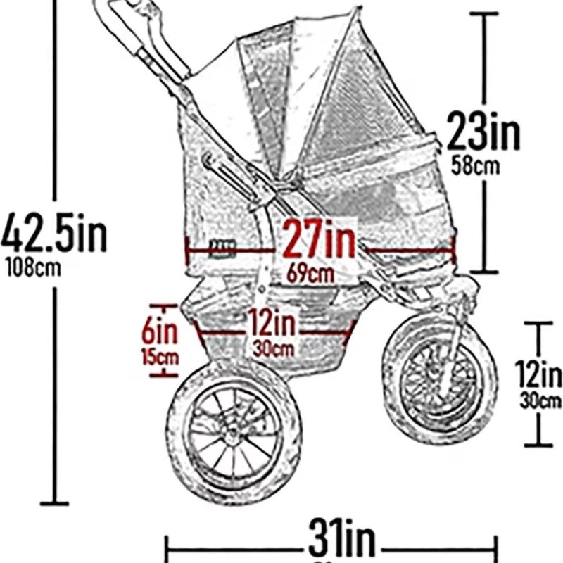 Pet Gear Double No-Zip Pet Stroller, Pine Green - Weelz4all